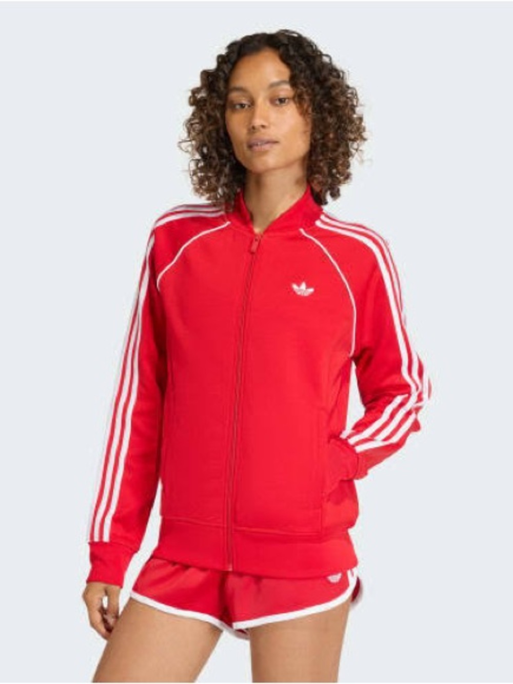adidas Red Women’s 3-Stripe Track Jacket